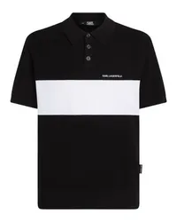 Karl Lagerfeld Kurzärmliges Poloshirt in Farb-Block-Optik Black