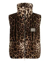 Dolce & Gabbana Ärmellose Jacke mit Leoparden-Print Multicolor