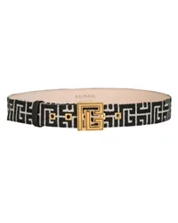 Balmain Gürtel PB-Belt mit Monogramm-Jacquard Black