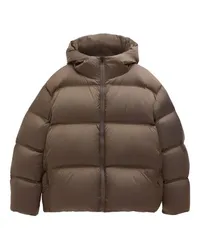 Filippa K Pufferjacke mit Kapuze Brown