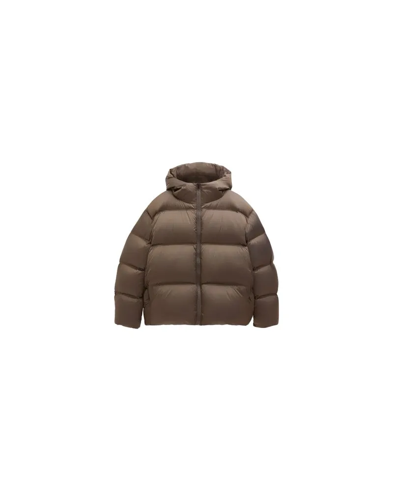 Filippa K Pufferjacke mit Kapuze Brown