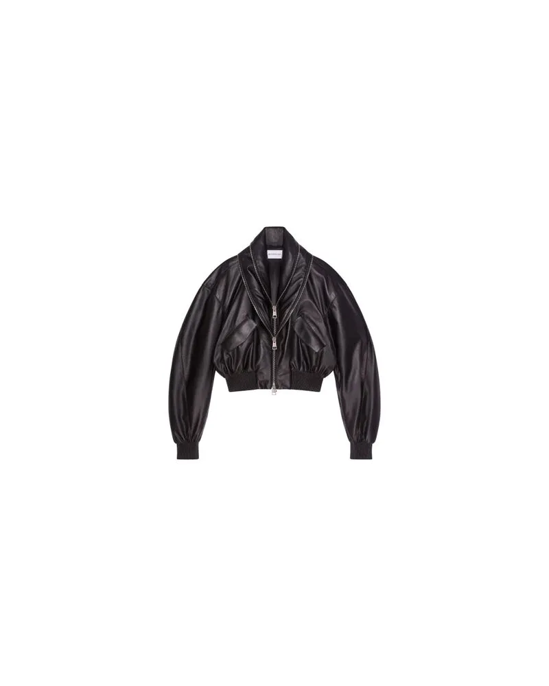 Givenchy Bomberjacke aus Nappaleder mit Reißverschluss und Schalkragen Black