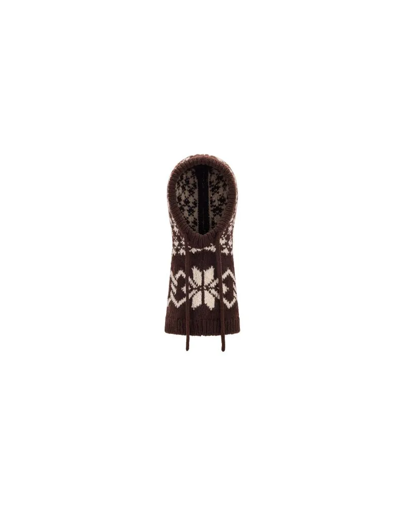 Moncler Balaklava mit Printmotiv Brown