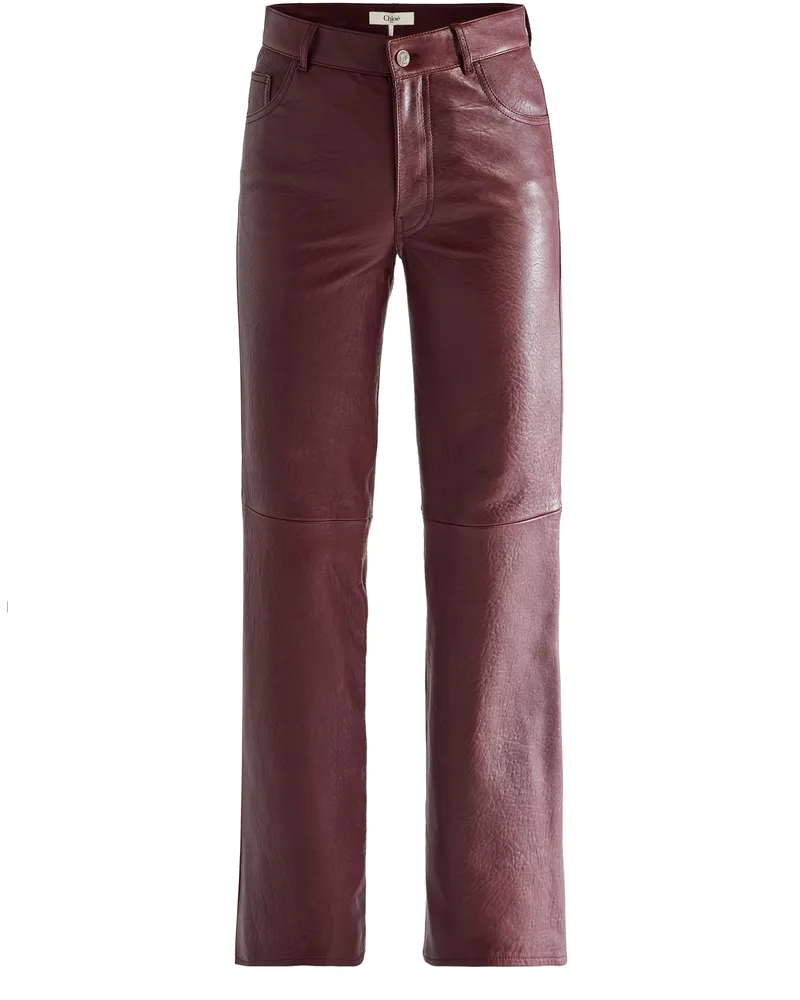 Chloé Leder-Schlaghose 