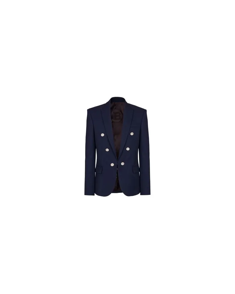 Balmain Blazer mit zweireihigem Knopfverschluss Navy