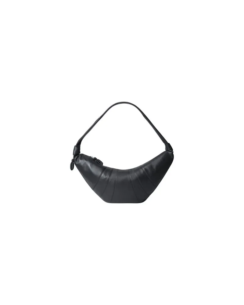 Christophe Lemaire GroÃŸe Tasche aus Glattleder Croissant Black