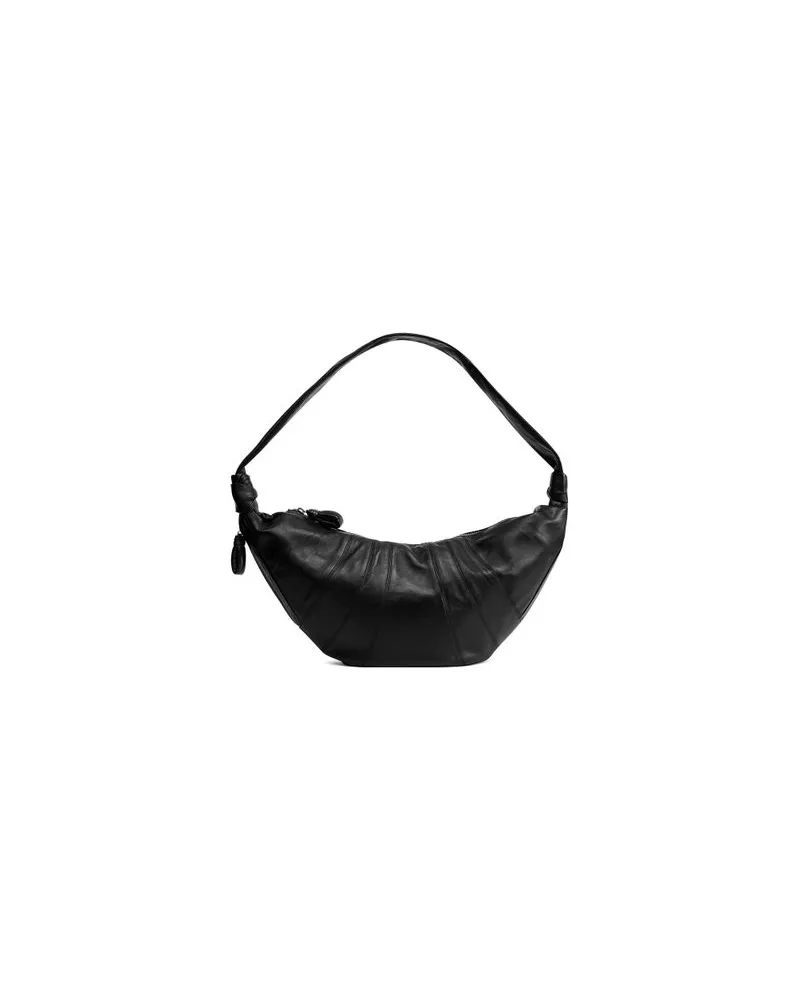 Christophe Lemaire Large smooth leather Croissant bag Black