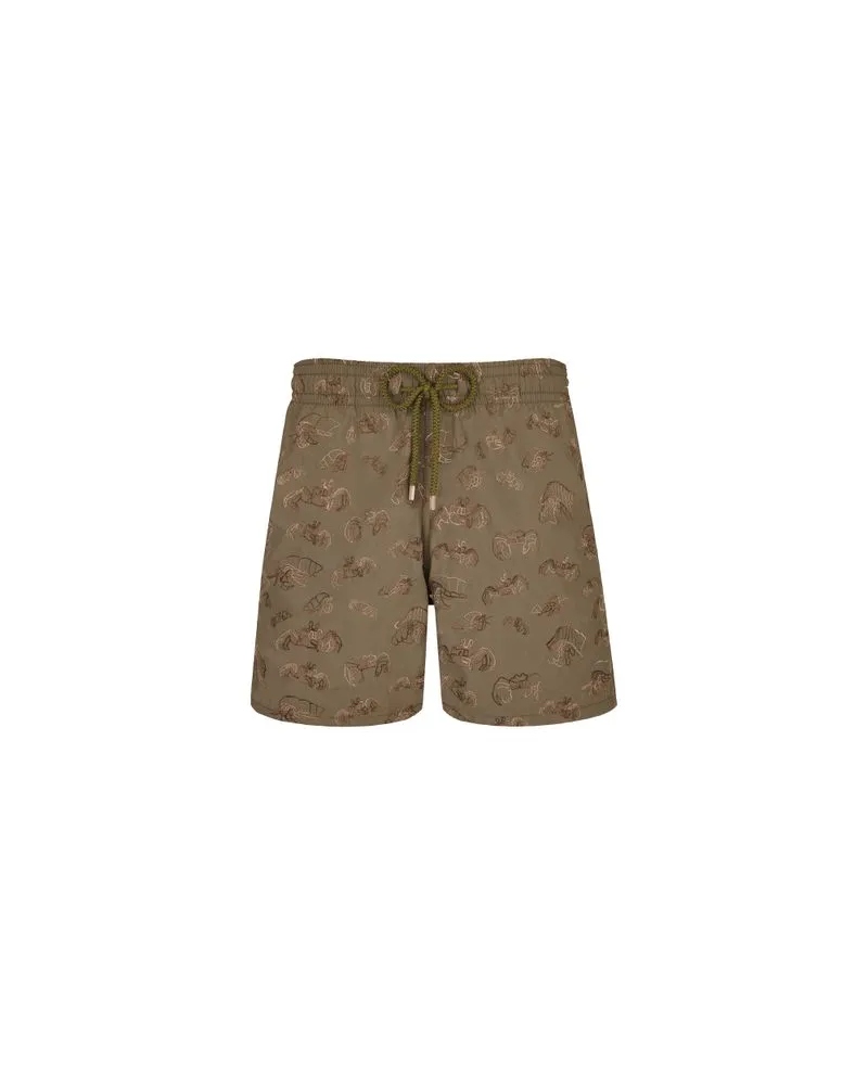 Vilebrequin Badeshorts mit Stickerei Hermit Crabs Green