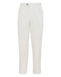 Brunello Cucinelli Hose in Leisure Fit mit Bundfalten White