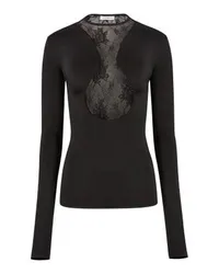 Nina Ricci Top mit Spitzeneinsätzen Black