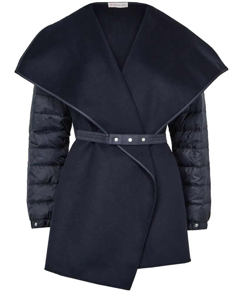 Moncler Gesteppte Wollfilz Umhang 