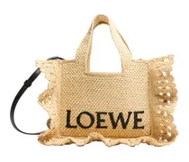 Kleine Tote Bag Font Ruffles aus Raffia