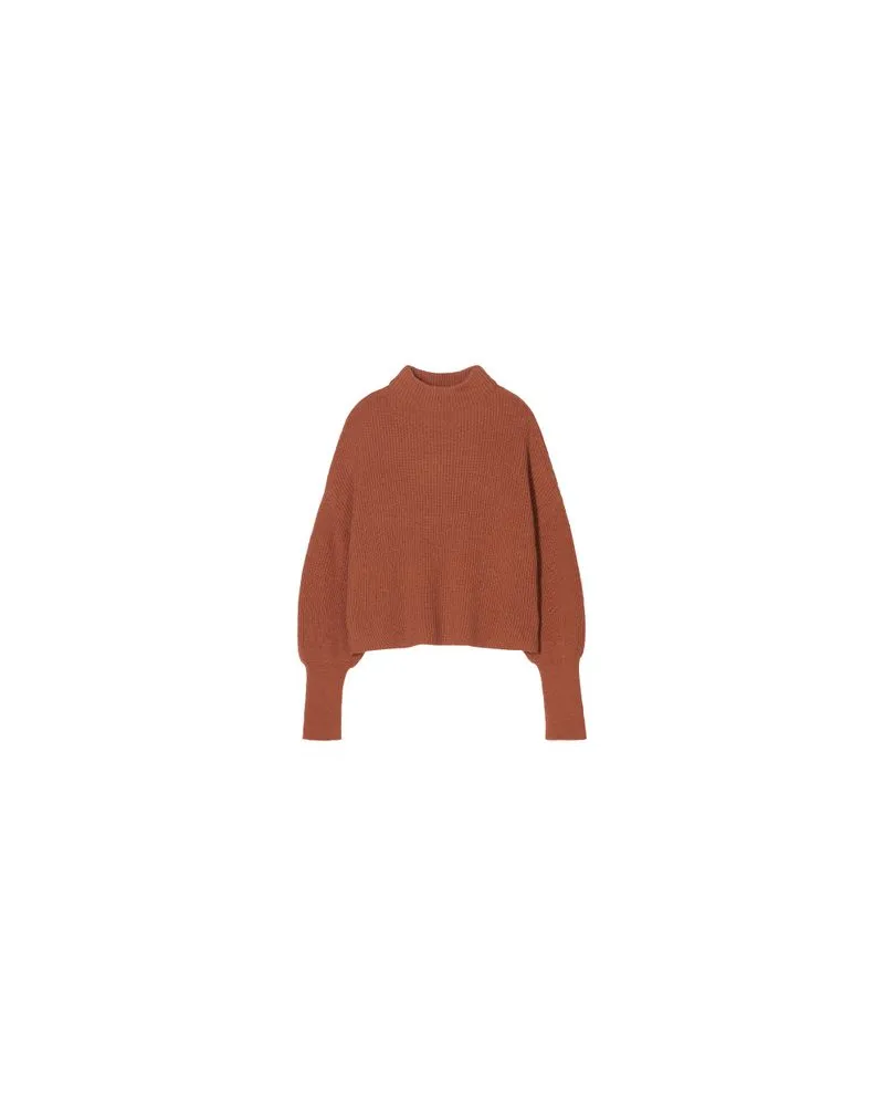 Closed Cropped Pullover mit Stehkragen Brown