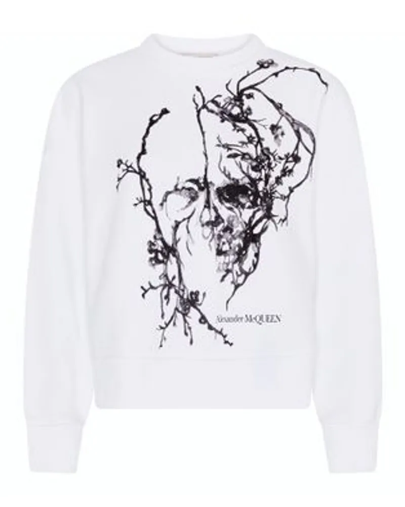 Alexander McQueen Sweatshirt Cut-and-Sew White