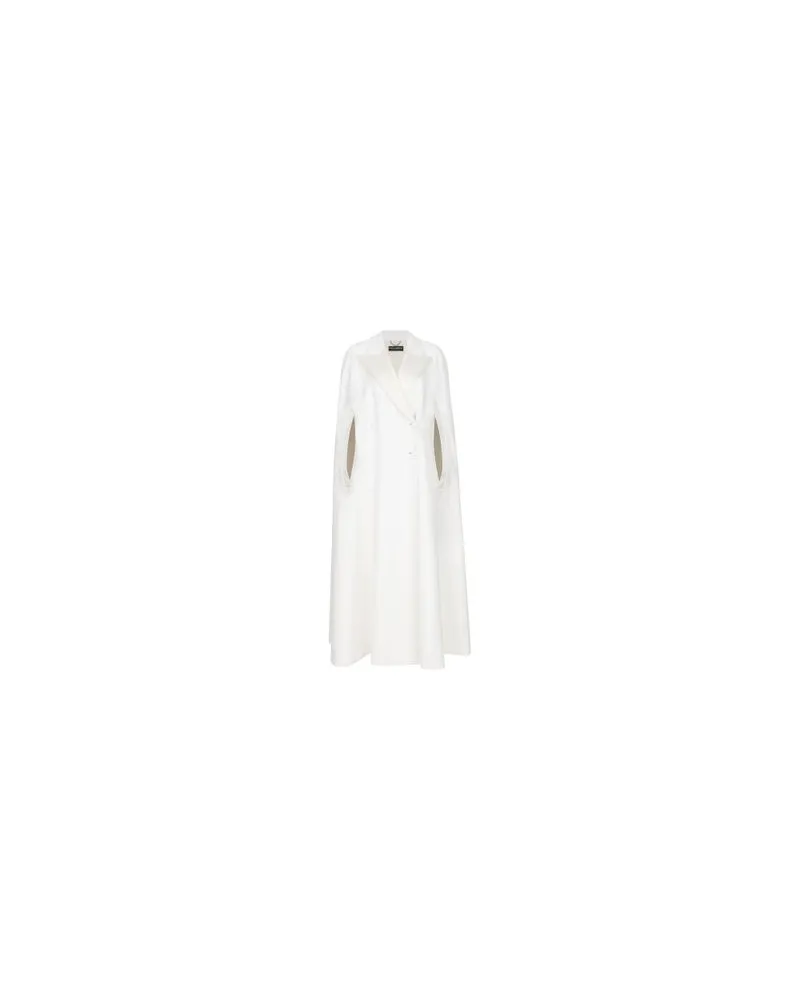 Dolce & Gabbana Zweireihiges Wollcape White