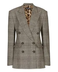 Dolce & Gabbana Glencheck-Jacke mit Schlitzen Multicolor