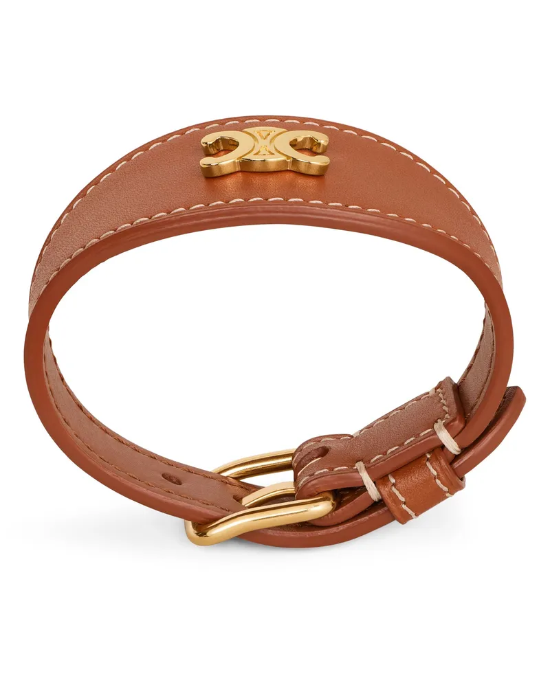 Celine Les Cuirs  armband aus kalbsleder und messing mit gold-finish 