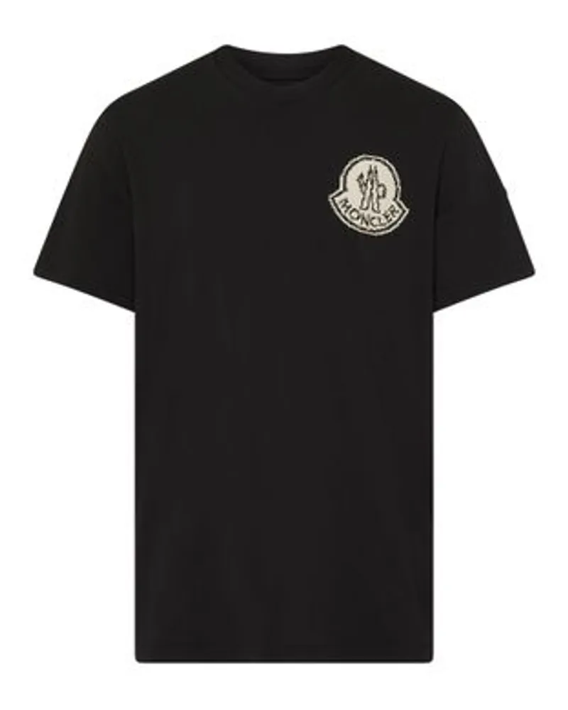 Moncler Kurzarm-T-Shirt mit Logo Grey