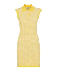 Fendi Ärmelloses Kleid Yellow