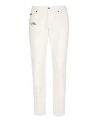 Dolce & Gabbana Weiße Denim-Jeans Regular Fit Multicolor