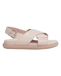 Marni Ikonische Fußbett-Sandale mit gekreuzten Riemen Beige