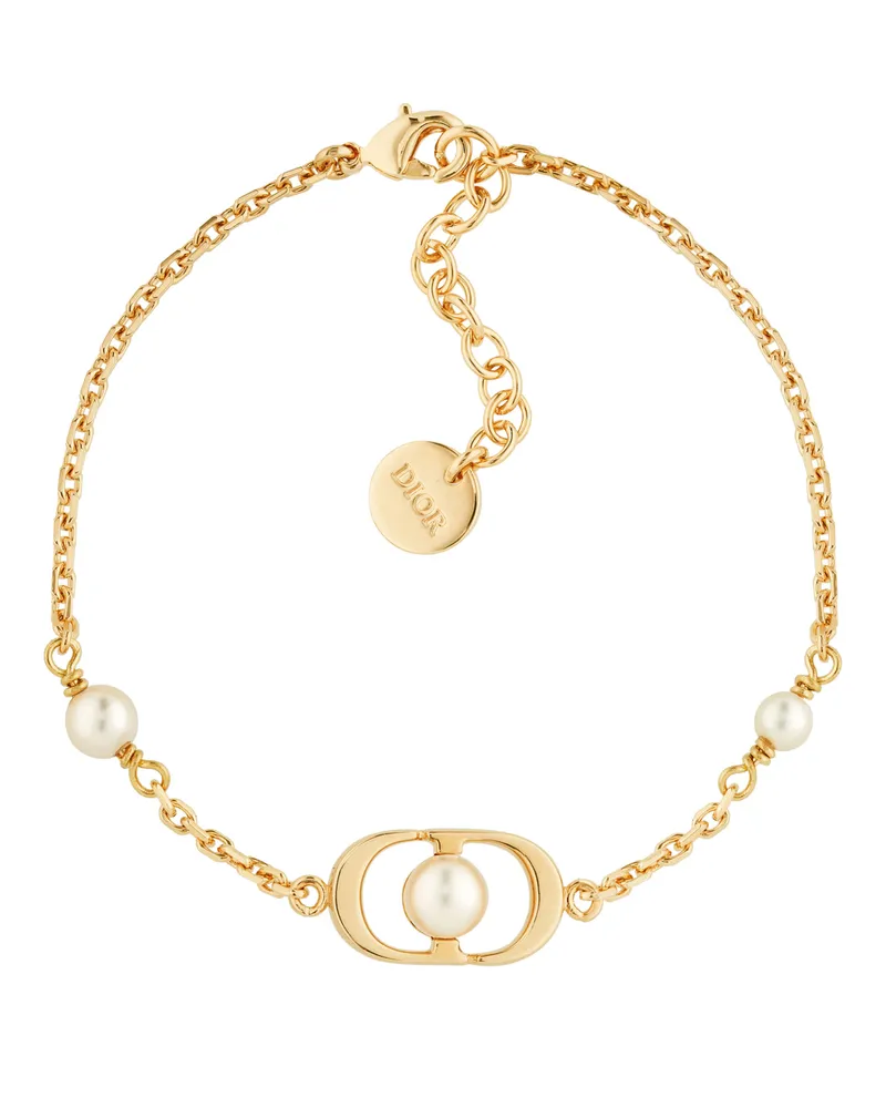 Dior Petit CD Jolie Armband Metall mit Gold-Finish und Kunstharzperlen 