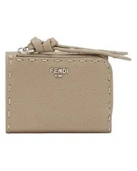 Fendi Micro-Trifold-Portemonnaie Peekaboo Beige