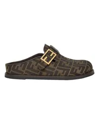 Fendi Sabots mit runder Schuhspitze Brown