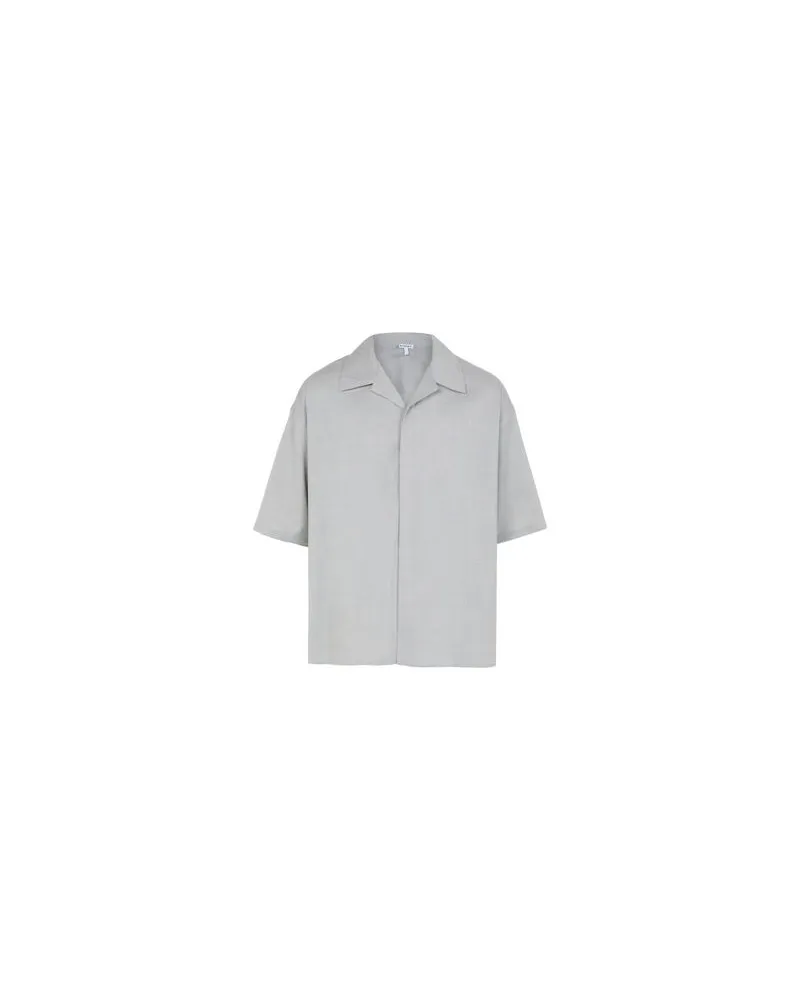 Loewe Kurzarmhemd aus Wolle Grey