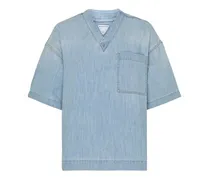 T-Shirt aus hell gebleichtem Denim