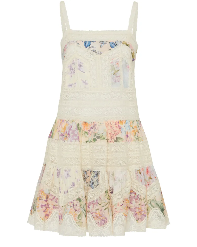 Zimmermann Kurzes Kleid mit Spitzenbesatz Halliday 