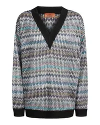 Missoni Oversized Pullover mit V-Ausschnitt und Pailletten Multicolor