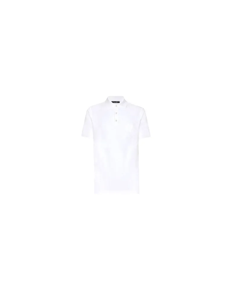 Dolce & Gabbana Poloshirt mit DG-Logo-Stickerei White