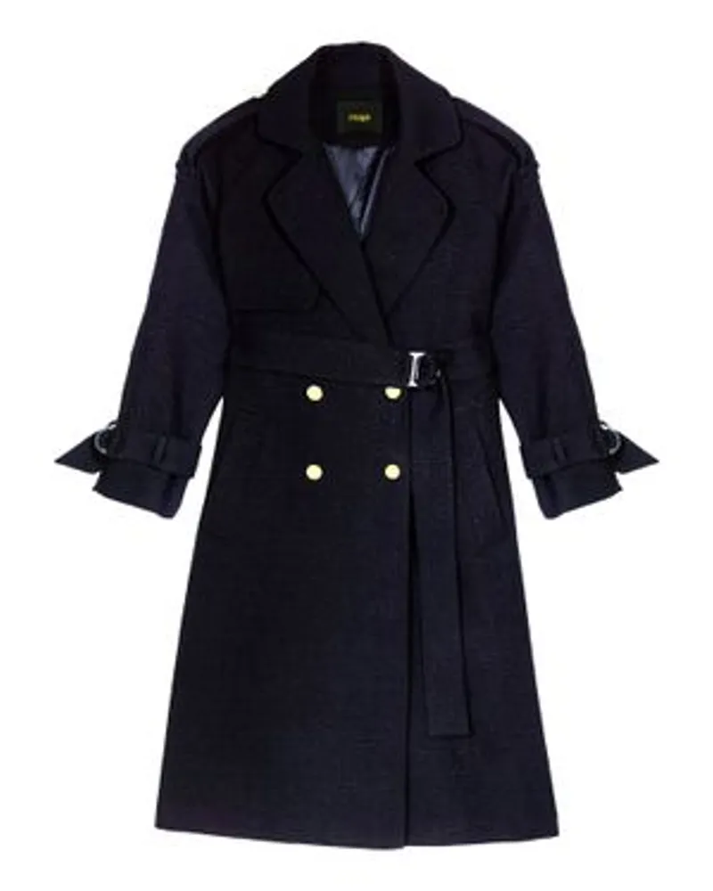 Maje Tweed Trenchcoat Black