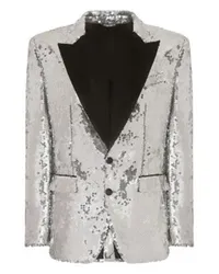 Dolce & Gabbana Einreihige Smokingjacke Silver