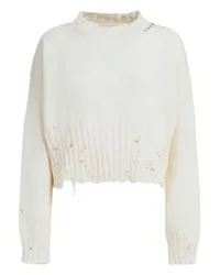 Marni Kurzer Pullover in Destroyed-Optik White