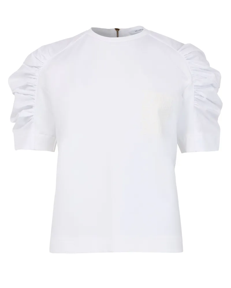 Max Mara Popeline-T-Shirt mit Ballonärmeln 