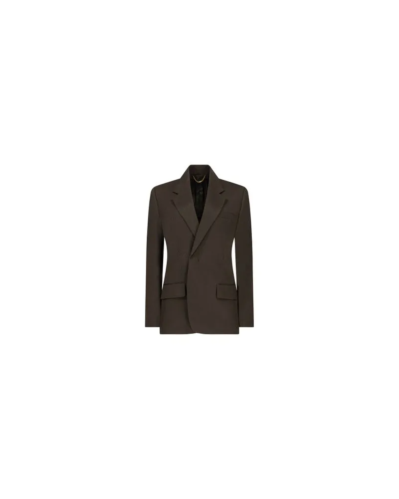 Victoria Beckham Jacke mit einreihigem Knopfverschluss Metallized