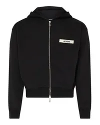 Jacquemus Gerippter Reißverschluss-Hoodie Black