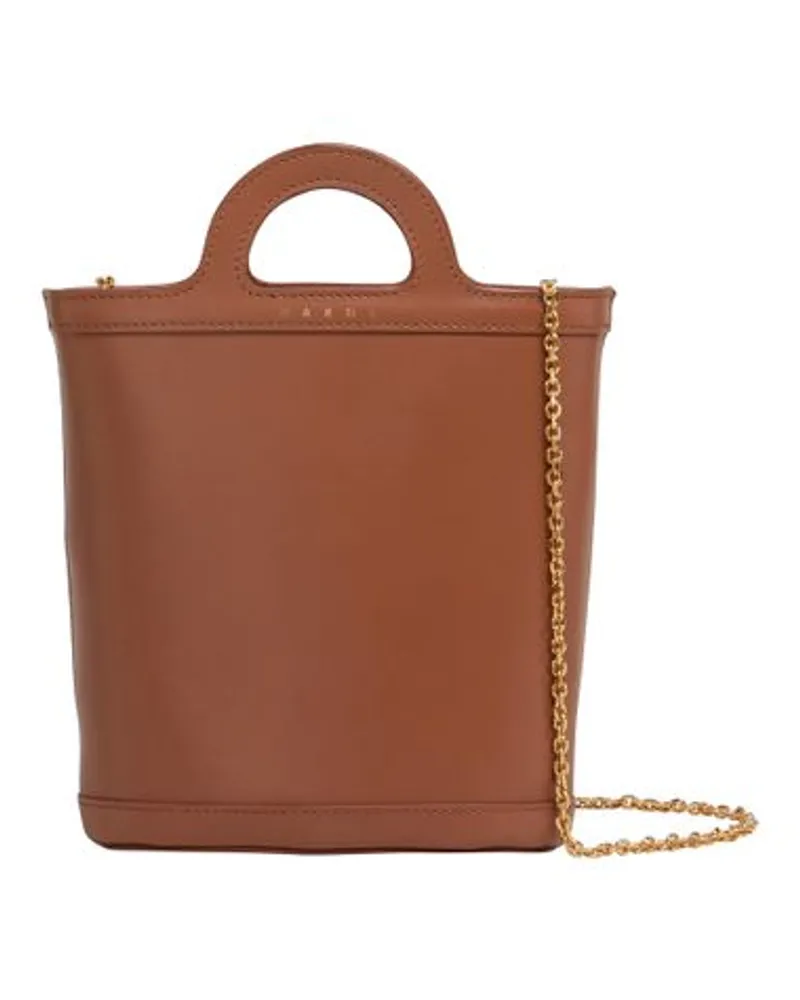 Marni Kleine Bucket Bag Tropicalia Brown