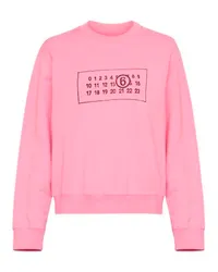 Maison Margiela Cotton Jersey Numbers Sweatshirt Pink