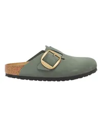 Birkenstock Mules Boston Big Buckle Green