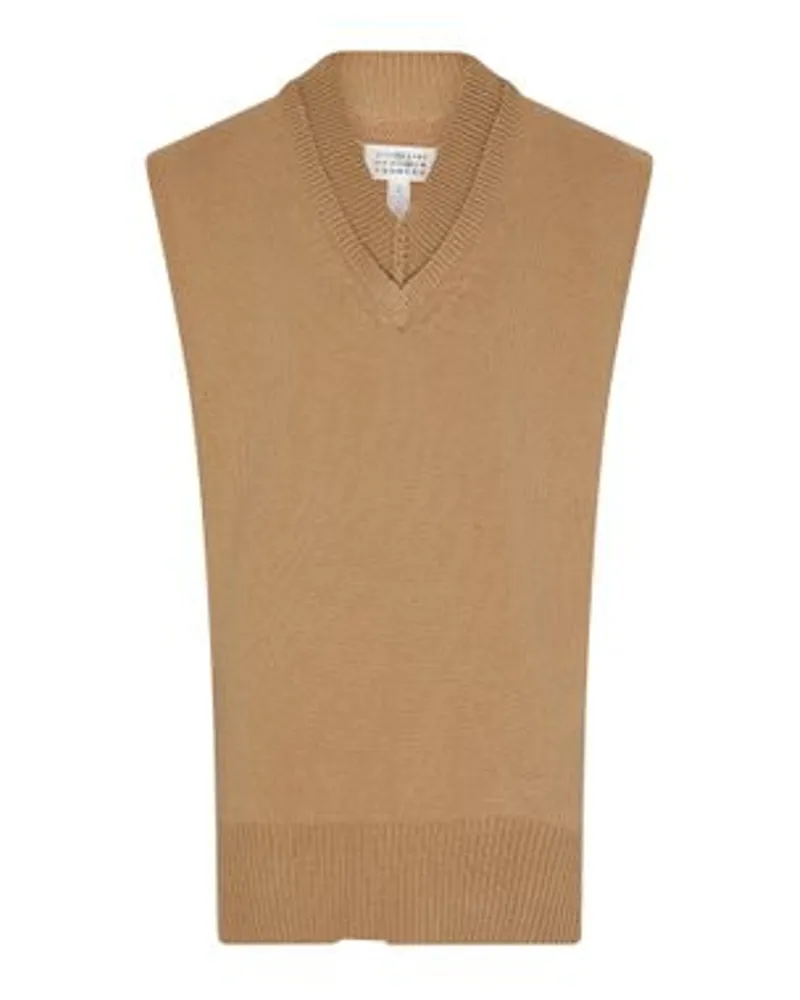 Maison Margiela Mehrlagiges Stricktop Brown