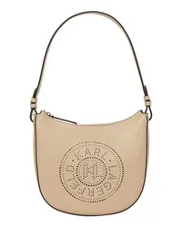 Karl Lagerfeld K/Circle Mond-Schultertasche mit Lochmuster Beige