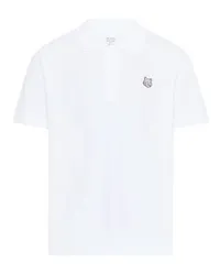 Kitsuné Poloshirt mit markantem Fuchskopf-Logo White