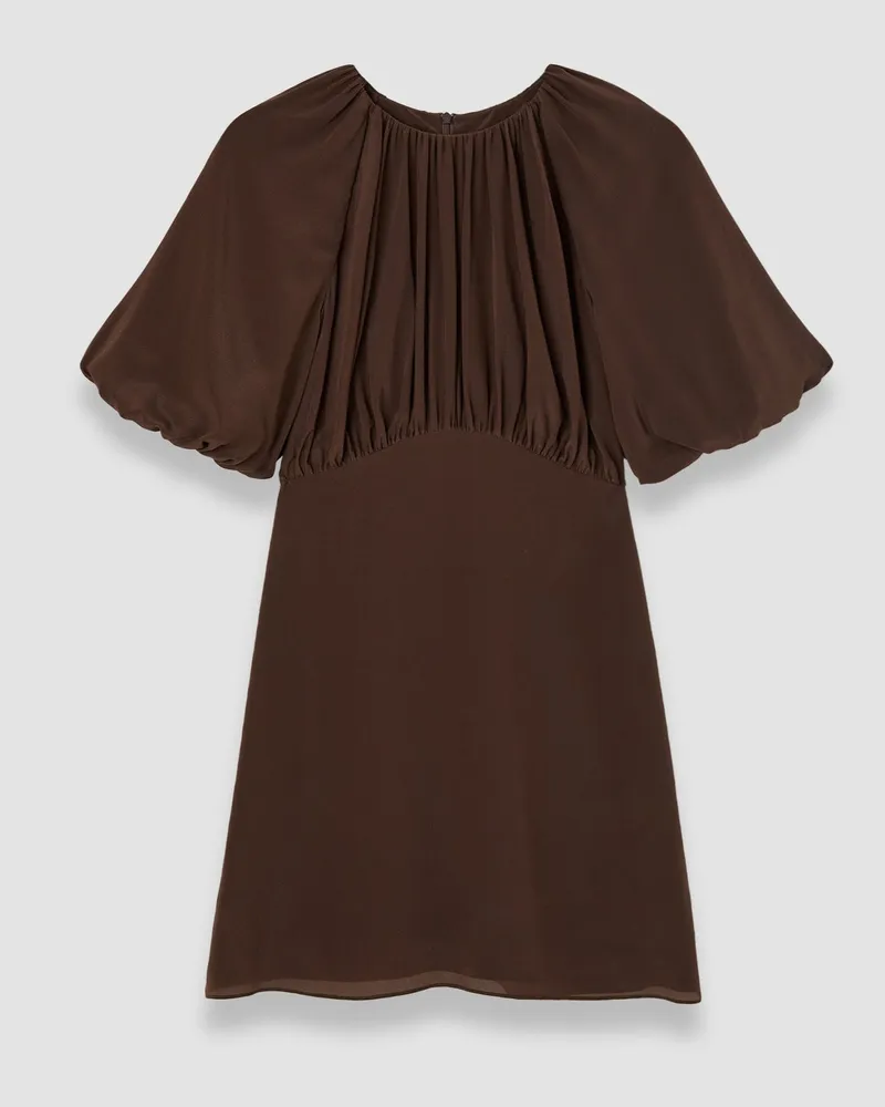 Joseph Lizzie Crepe de Chine Silk Dress Brown