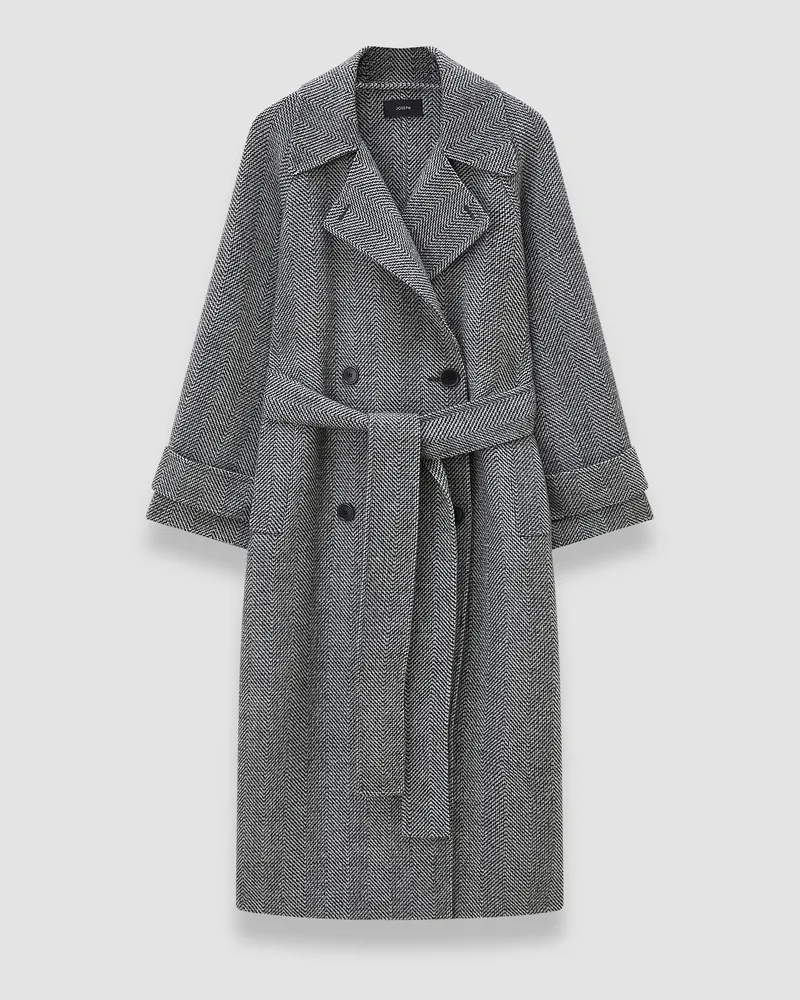 Joseph Navarre Linear Double Face Wool Coat - 44 