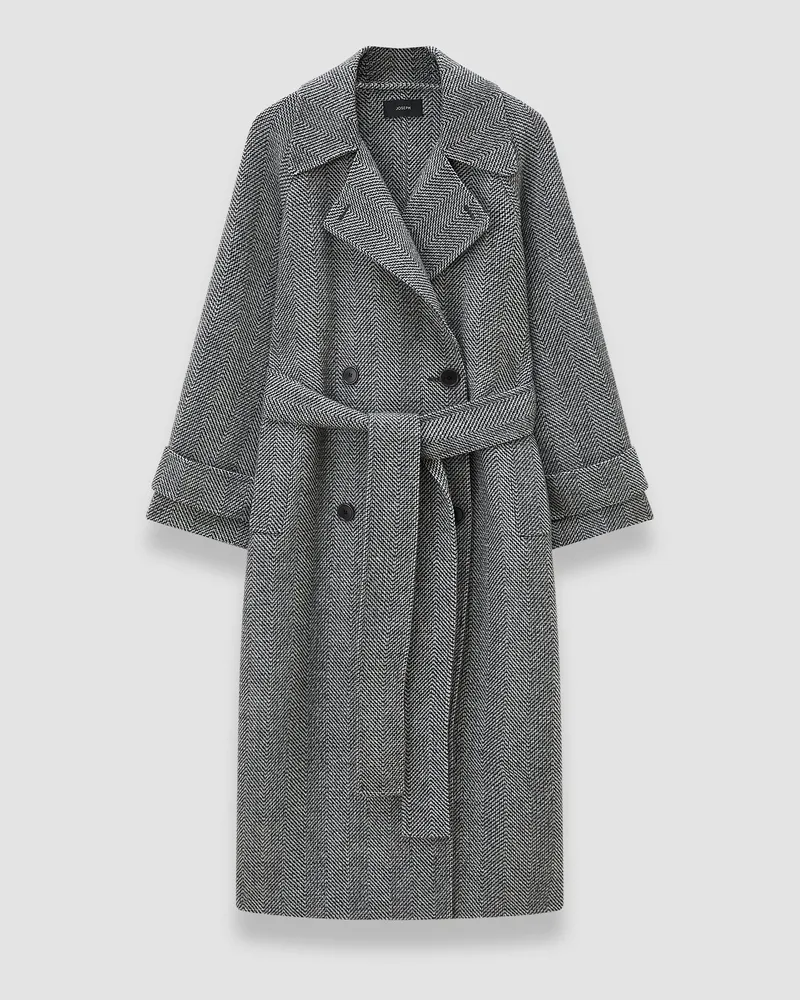 Joseph Navarre Linear Double Face Wool Coat - 44 