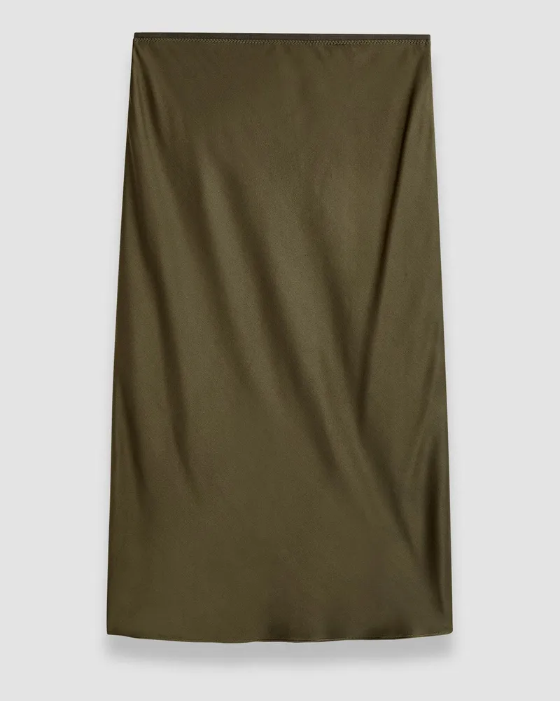 Joseph Isaak Silk Satin Skirt Green