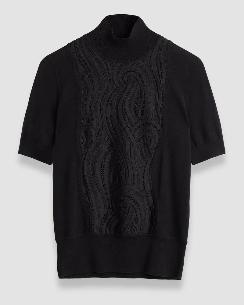 Joseph Lace Knit Mock Neck Top - XXS 